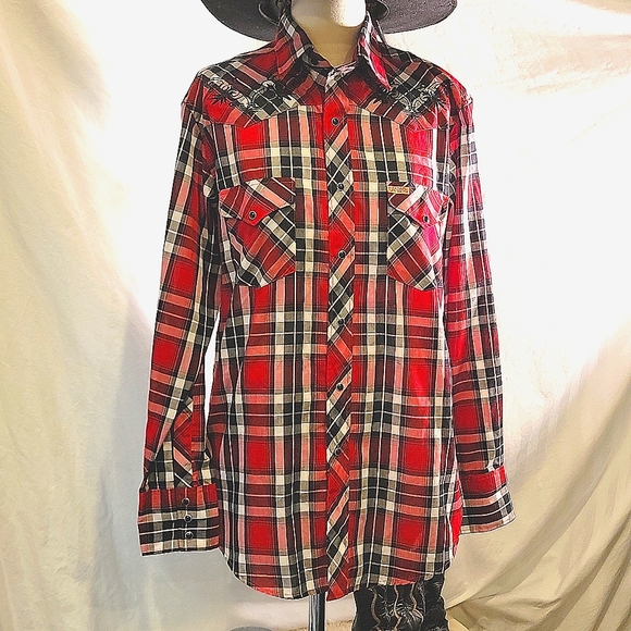 White House Ranch Snap Long Sleeve Western - Picture 1 of 4